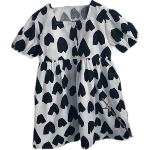 2021 Summer Casual Solid Girls Dress Cartoon Kids Dresses For Girls High Quality Fashion Girl Clothes