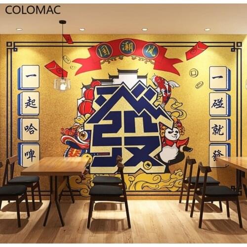 Colomac Custom 3d China-chic Mahjong Wallpaper Chess Room Decor KOL Punch Card Background Mural Ornaments for Room Drop Shopping