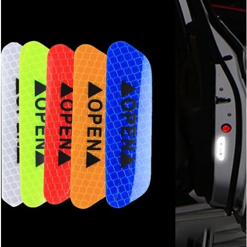 4pcs Car styling Door Open Warning Reflective stickers For SEAT Ibiza Toledo Arosa Alhambra Exeo FR Supercopa Mii Cordoba Cupra