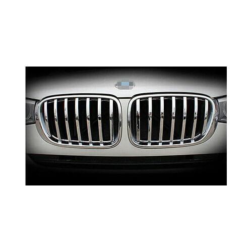 ABS Chrome Front Center Grille Cover Trim 2pcs For BMW X4 F26 2014 2015 2016