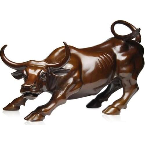 Big Wall Street Bronze Fierce Bull OX Statue