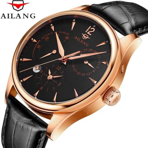AILANG 2021 New Mens Multifunctional Automatic Mechanical Watches Leisure Business Pointer Waterproof Luminous Watch 5809