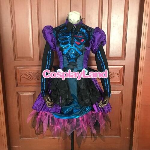Skull Clothing Village Parade Dress Cosplay Costume Halloween Party Costumes Women Fancy Fashion Purple Dress