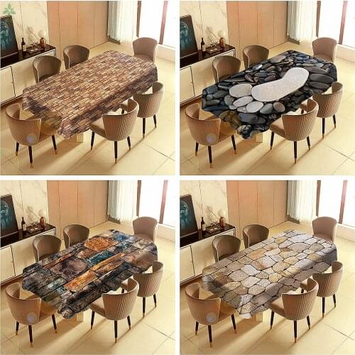 Black And Brown Textured Stone Walls Retro Barbecue Picnic Home Party Table Cloth
