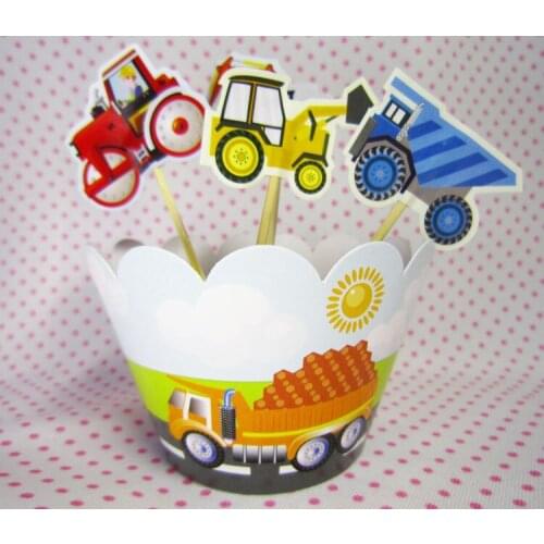 Baby Shower Cupcake Wrapper Decorations Party Paper Cupcake Wrappers Toppers Set Girl Favors Picks Kids Birthday Party Supplies