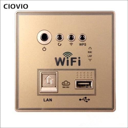 Home Smart Wall Socket Panel WiFi Router Repeater Home Intelligent Wireless Wifi Wall Sockets White/Gold/Black 1 Piece