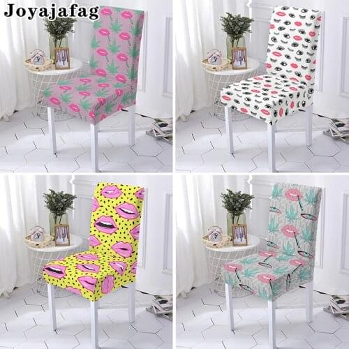 Sexy Lips Elastic Chair Cover Removable Tight Wrapped Universal Size Stretch Kitchen Seat Covers For Dining Room Office Decor