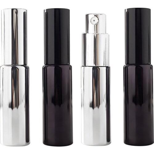 30ml Mist Spray Bottle UV Electroplate Silver Black Empty Atomizer Refillable Perfume Spray Bottle Makeup Glass Spray Bottle