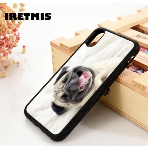 Iretmis 5 5S SE 6 6S Soft TPU Silicone phone case cover for iPhone 7 8 plus X Xs 11 Pro Max XR Puppy Dog Doggy Lovely Funny