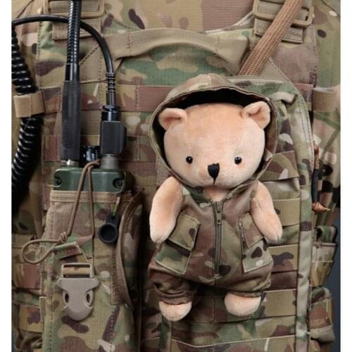 Camouflage Tactical Bear Outdoor Camping Trekking Bag Vest Hanging Accessory Fishing Training Hunting Portable Detachable Toy