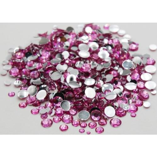 Glue On rhinestone Wholesale Mixed Sizes Light Rose Color Flatback Non Hotfix Stones For DIY Gems Clothes Stones Decorations