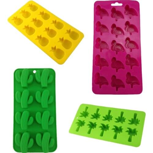 Gummy pineapple cactus Flamingo coconut tree chocolate silicone mold fondant tool candy Eco-Friendly ice cube tray