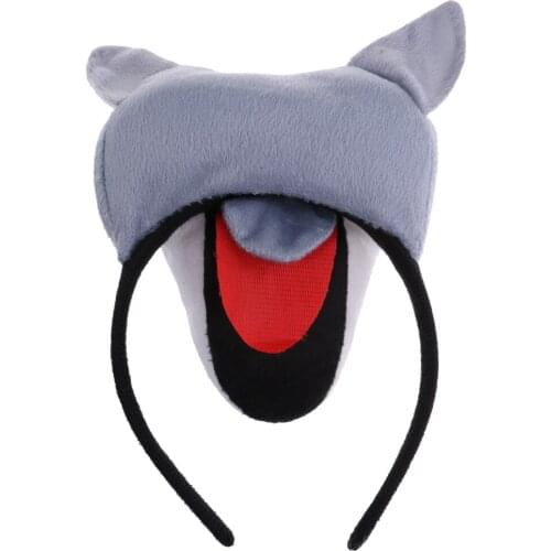 Animal Cosplay Costume Wolf Headband Bow Tie Set Fancy Dress Zoo Party