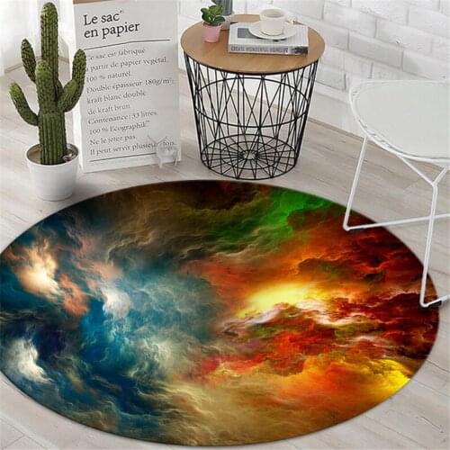 Abstract Colorful Cloud 3D Mat Round Large Area Rug For Children Room Coffee Table Capet Living Room Chair Mat Non-slip Washable
