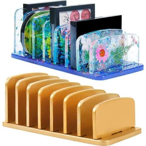 Creative Diy Crystal Epoxy Resin Mold Mirror Makeup Storage Eye Shadow Storage Rack Coaster Silicone Mold