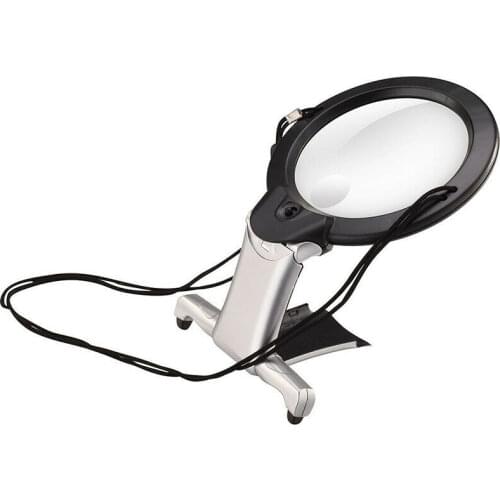 5pcs/lot LED Illuminated Sewing Embroidery Hanging Magnifying Glass 2.25X 5X Cross Stitching Lupa Reading Magnifier