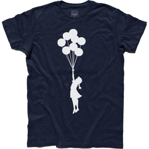 Mens T-Shirt Banksy Balloon Girl 2 Girl Balloon Heart-Shaped Ballon Street Art