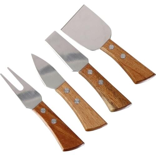 4 Pieces Cheese Knife Set Stainless Steel Cheese Slicer Cutter Fork Shaver Cheese Spreading Knife for Charcuterie Boards Gift
