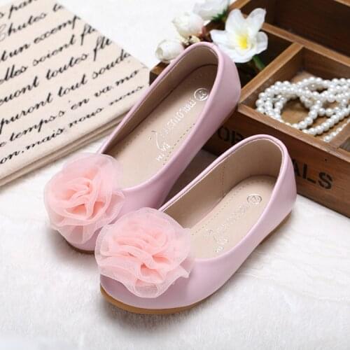 2018 new spring and autunm girls shoes children shoes pink and white Princess female students shoes two colors