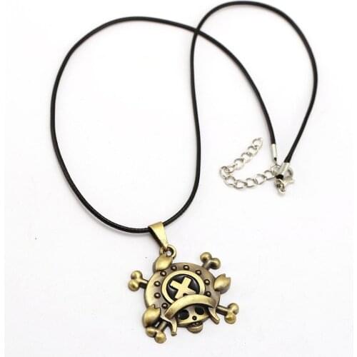 10pcs/lot One Piece Necklace Tony Tony Chopper Fashion Rope Pendant fans Gift Anime Jewelry Accessories