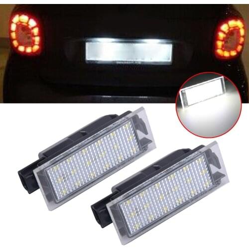 2pcs/set Car LED License Plate Light Number Plate Lamp Exterior Accessories For Smart Fortwo 453 Coupe C453 Cabriolet A453