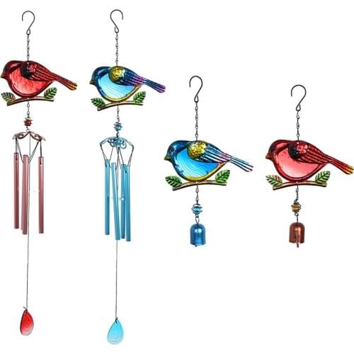 1pc Garden Birds Wind Chimes Window Balcony Hummingbird Peacock Owl Yard Home Wall Hanging Bells Ornament Christmas Decor