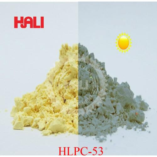 Supply color changing pigment by sunlight,color to color photochromic powder,1lot=100gram HLPC-53 yellow to blue,free shipping