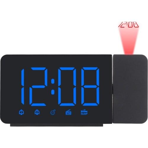 LED radio projection alarm clock digital display projector dimmer with FM frequency modulation