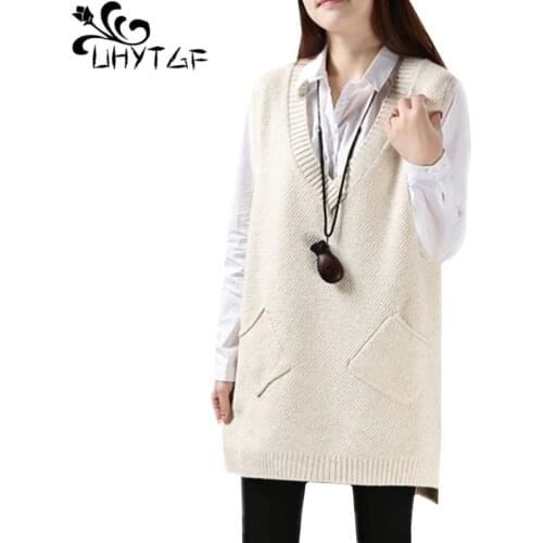 Женские вязаные жилеты UHYTGF China At AliExpress