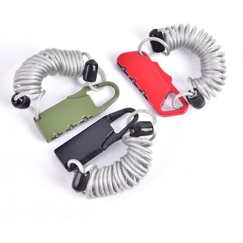 Bike Lock Spring Disc Cable Wire Security Lock Portable Spring Anti-theft Bicycle Code Lock Mini 3 Digits Combination Password
