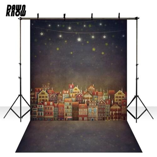 DAWNKNOW Cartoon Building Vinyl Photography Background For Baby Star Photo Shoot Backdrop For Wedding Photo Studio S2142