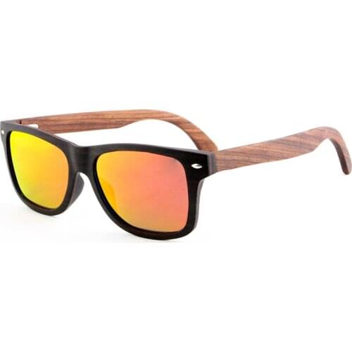 Wenzhou Cat.3 Uv400 New Fashion Promotion Polarized Rectangle Frame Black Ebony Wooden Laminated Sunglasses