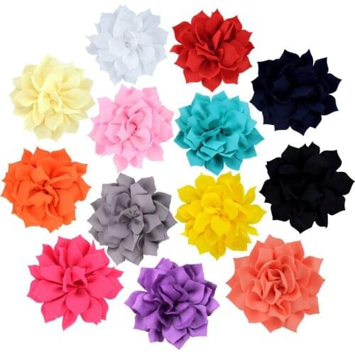 Yundfly 10PCS Fashion Baby Girls Hair Accessories DIY Chiffon Handmade Lotus Flower