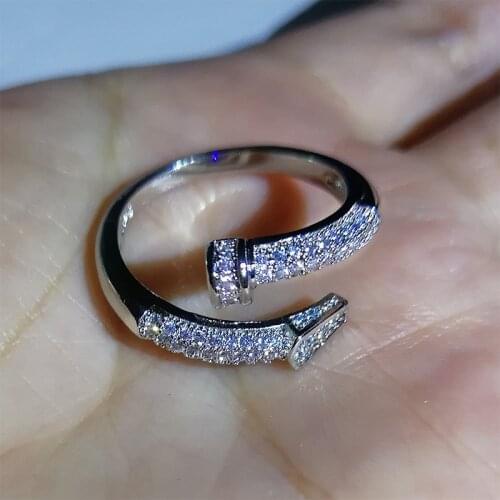 Snake Shape 925 Sterling silver ring Micro pave AAAAA Zircon Engagement Wedding Band Rings for women Bridal Jewelry Gift