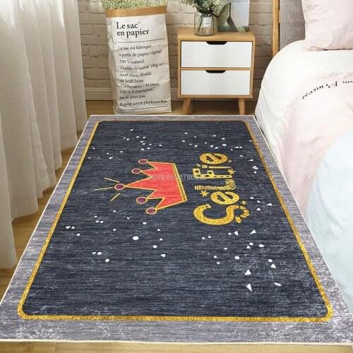 Golden Diamond Velvet Princess Room Carpet Bedroom Bedside Blanket Girl Ins Powder Room Full Floor Mat