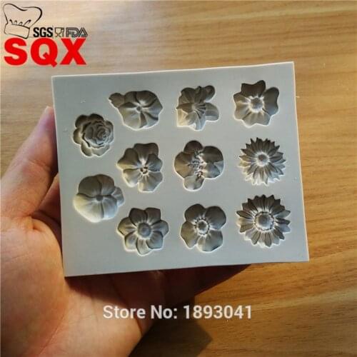 11PCS different flower cake mold, cake decoration tools, kitchen supplies, soap mold SQ1706