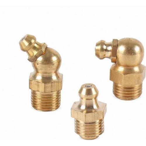 20pcs Copper M6 M8 M10 Male Thread Steel Straight 45 Degree 90 Degree Oil Zerk Grease Nipples Fittings for Grease Gun Nozzles