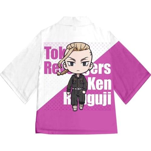 2021 Cute Hip hop Tokyo Revengers T-shirt Hanagaki Takemichi Ken Ryuguji Cloak Draken Haori Ryuguuji Ken Mikey Kimono Men/Women