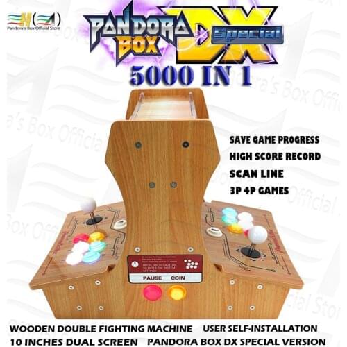 2021 Pandora Box 6 Wooden mini arcade bartop 2 player fighting arcade machine 1300 in 1 arcade games can add fba mame ps1 3d