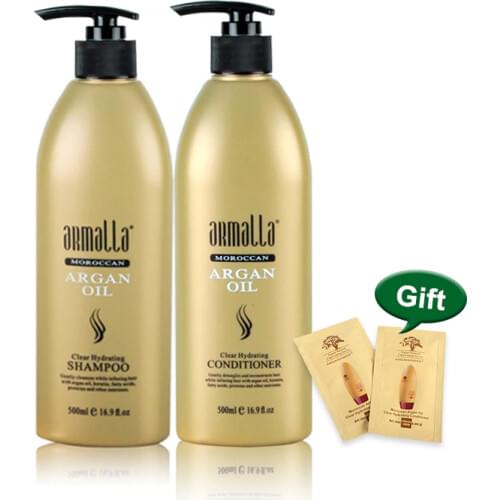 New Products Armalla 500ml Moroccan Dry Natural Shampoo+500ml Argan Oil Deep Conditioner For Hair Repairs Damage Products