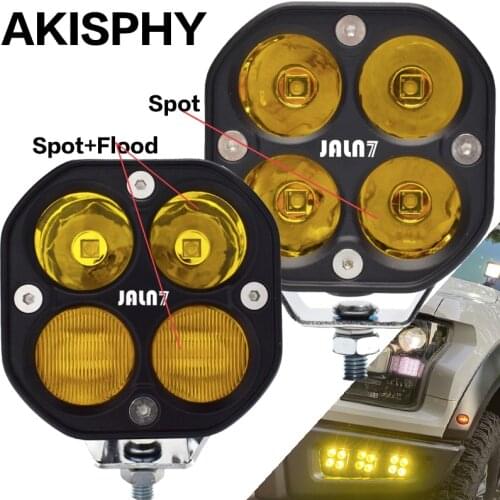 AKISPHY LED Driving Light 40W Car Headlight Truck Work Lamp Fog Motorcycle 12V 24V White Yellow SUV Spot Flood Beam Off Road