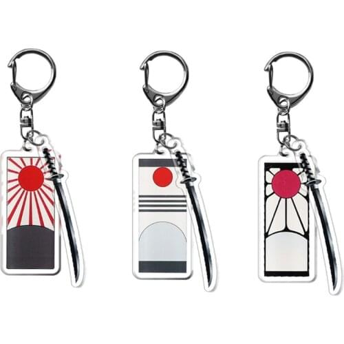Acrylic Pendant Keychain Japanese Anime Cartoon Demon Slayer Kimetsu No Yaiba Keyring Jewelry Fashion Cosplay Gift for Friends
