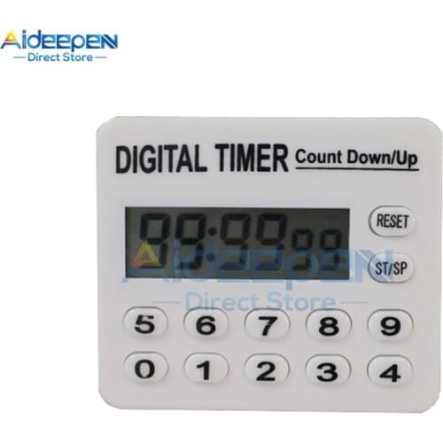 12 Key LCD Digital Kitchen Timer Square Kitchen Countdown Alarm Clock Sleep Stopwatch Clock Timer For Cooking Baking Sports Game