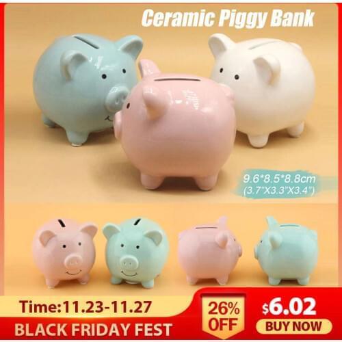 Money Saving Case Piggy Bank Home Decor Children Toys Money Boxes Cartoon Pig Shaped Birthday Gift Coins Cash Storage