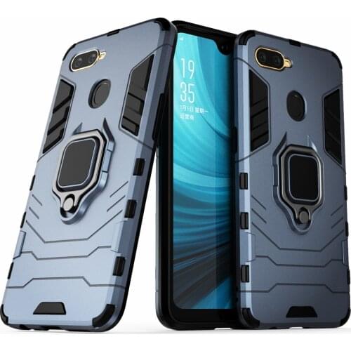For OPPO A7 AX7 A7X A7N AX5S A5S A12 Case Shockproof Ring Stand Bumper Silicone + PC Phone Back Cover For OPOO A7 Funda Coque