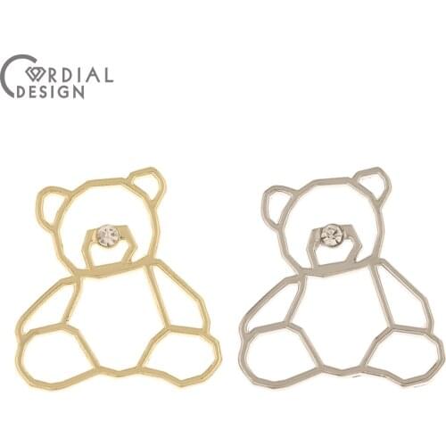 Cordial Design 100Pcs 23*25MM Jewelry Accessories/Animal Shape/DIY Charms/Rhinestone Pendants/Jewelry Findings & Components