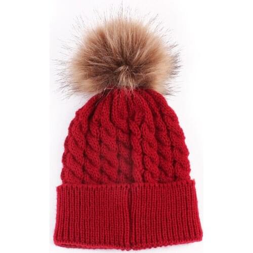 Newborn Winter Kids Baby Warm Hat Knitted Wool Girl Boy Hemming Crochet Ski