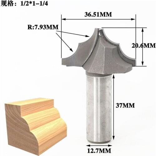 1/2" shank Woodworking milling cutter engraving machine with lengthened round bottom knife milling keyhole cutter electric wood