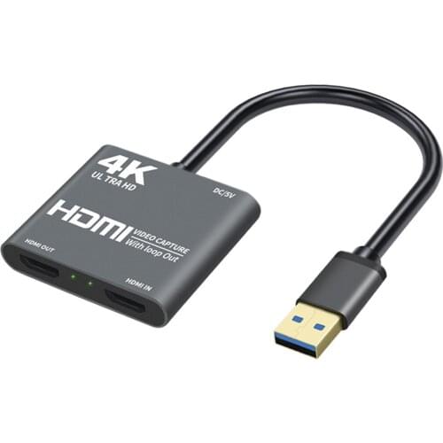 HD 4K USB 3.0 to HDMI-compatible Video Audio Game Capture Card With Loop Out High Speed Full 1080p 60 Record Via DSLR Camcorder