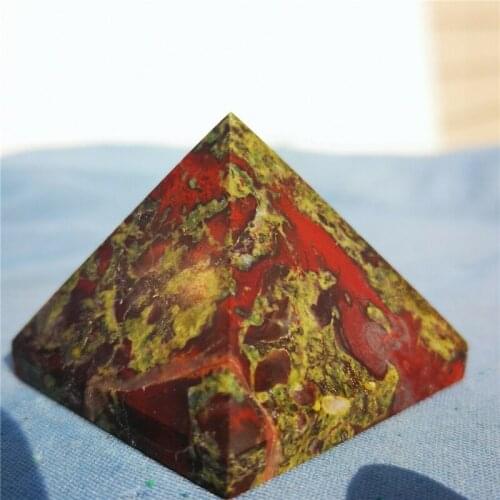 Natural Dragon Blood Stone pyramid decorated crystal collectors items are selling well